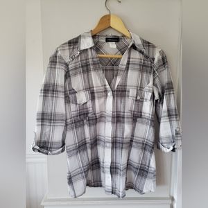 Seductions Plaid Blouse size Large